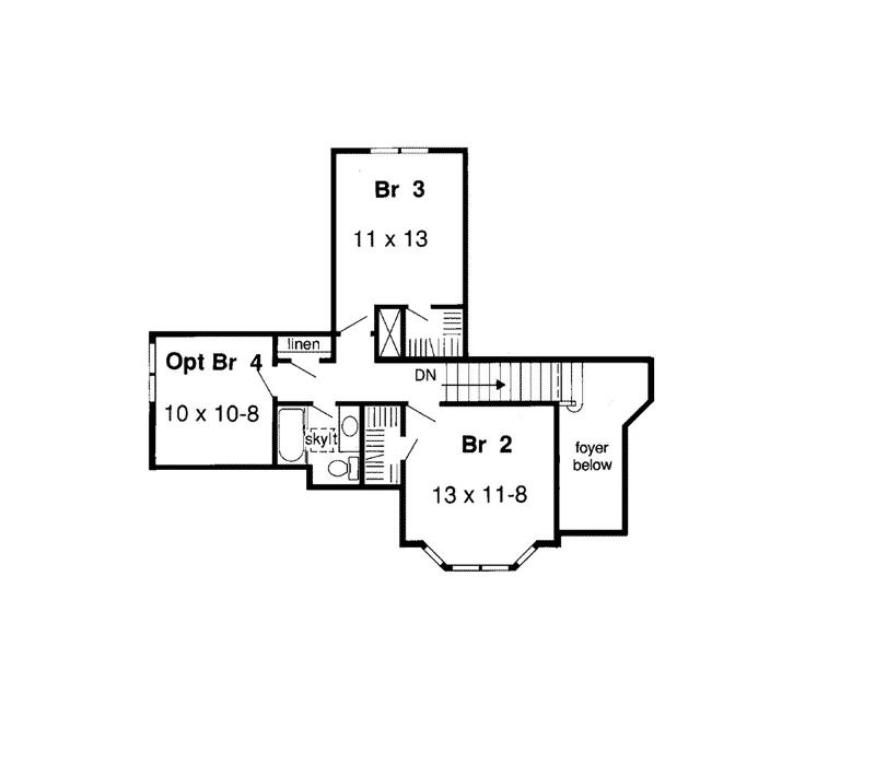 English Cottage House Plan Second Floor - Walinca Tudor Home 038D-0408 - Shop House Plans and More