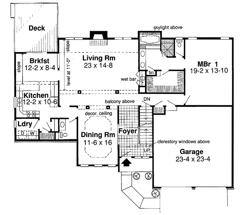Traditional House Plan First Floor - Engelcrest Contemporary Home 038D-0409 - Search House Plans and More