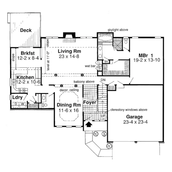 Traditional House Plan First Floor - Engelcrest Contemporary Home 038D-0409 - Search House Plans and More