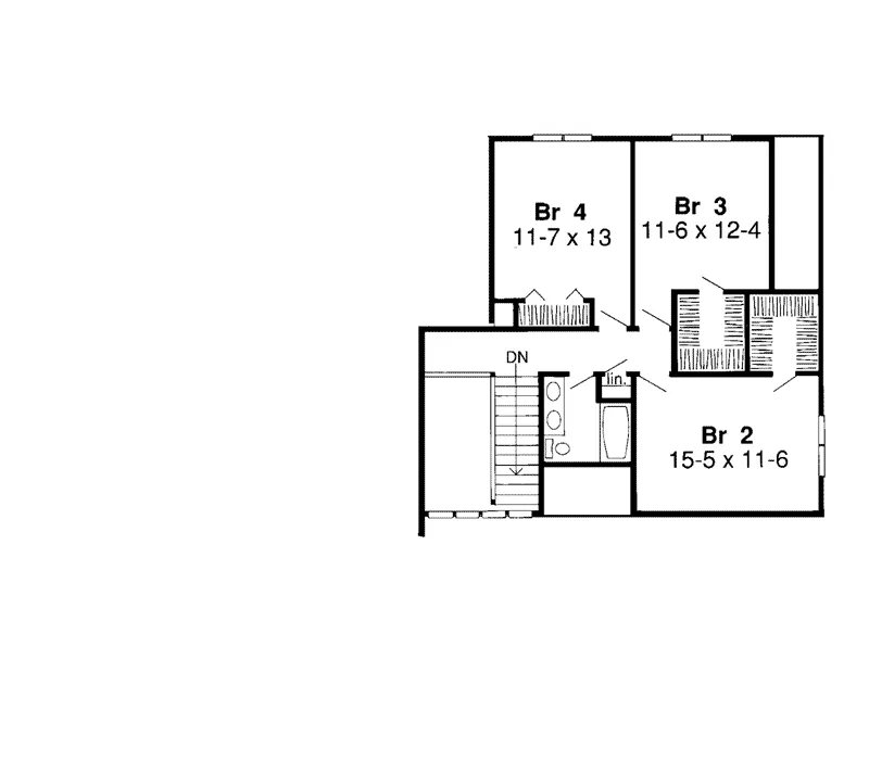 Traditional House Plan Second Floor - Engelcrest Contemporary Home 038D-0409 - Search House Plans and More