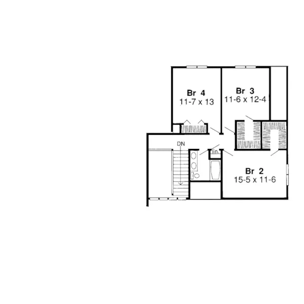 Traditional House Plan Second Floor - Engelcrest Contemporary Home 038D-0409 - Search House Plans and More