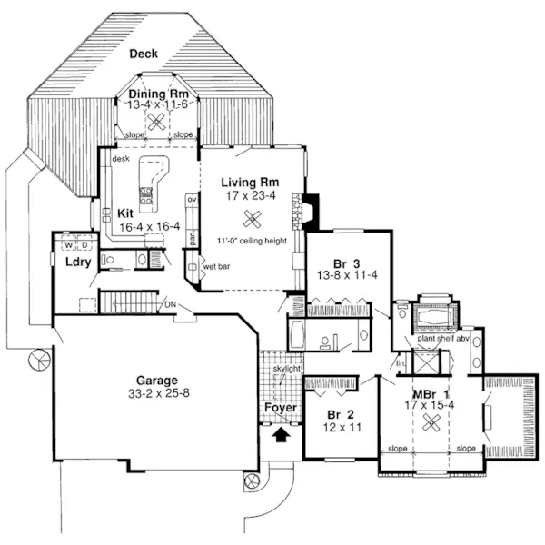 Lake House Plan First Floor - Stonebriar Ridge Modern Home 038D-0410 - Shop House Plans and More