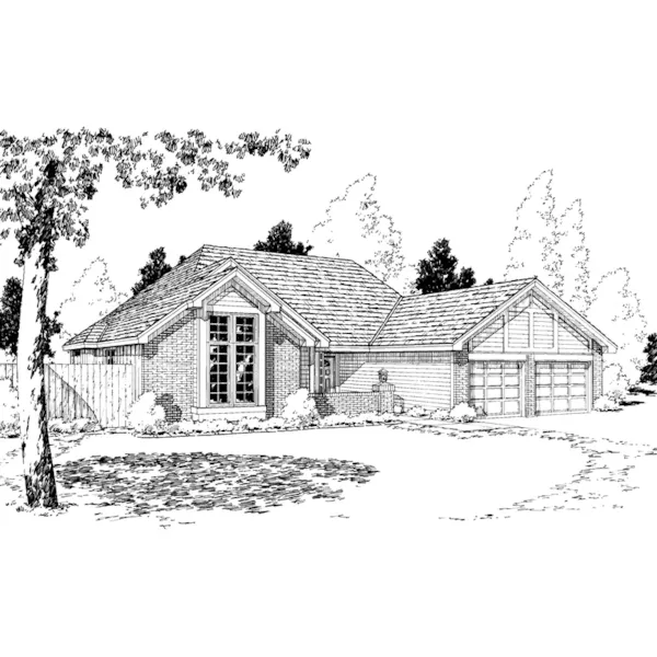 Ranch House Plan Front of Home - Wilson's Farm Ranch Home 038D-0413 - Shop House Plans and More