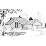 Ranch House Plan Front of Home - Wilson's Farm Ranch Home 038D-0413 - Shop House Plans and More