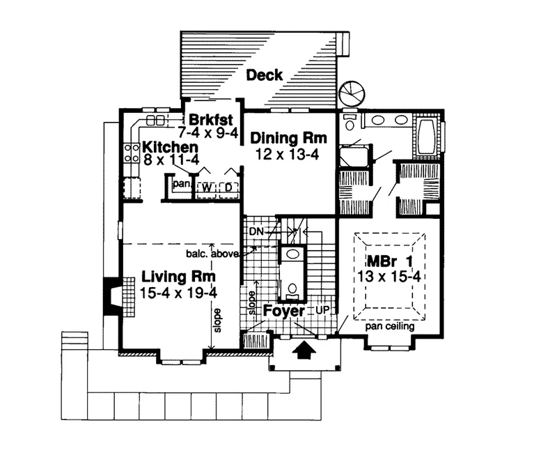 Cabin & Cottage House Plan First Floor - Abbey Glen Contemporary Home 038D-0415 - Search House Plans and More
