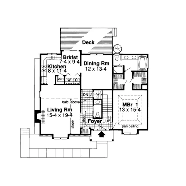 Cabin & Cottage House Plan First Floor - Abbey Glen Contemporary Home 038D-0415 - Search House Plans and More