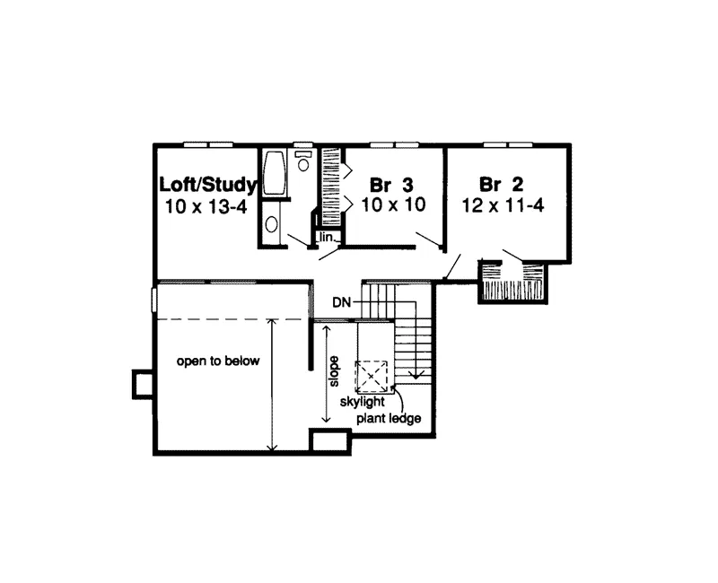 Lake House Plan Second Floor - Abbey Glen Contemporary Home 038D-0415 - Search House Plans and More