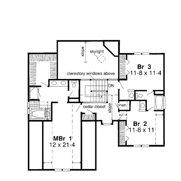 Traditional House Plan Second Floor - Landau Traditional Home 038D-0416 - Shop House Plans and More