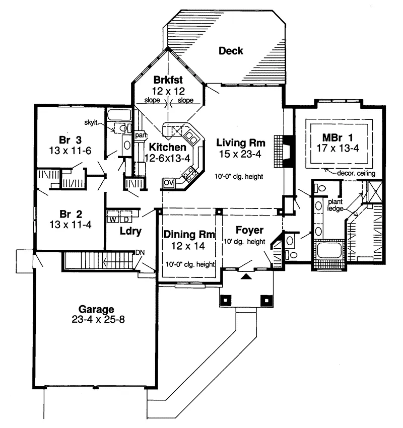Traditional House Plan First Floor - Peony Hill Contemporary Home 038D-0419 - Shop House Plans and More
