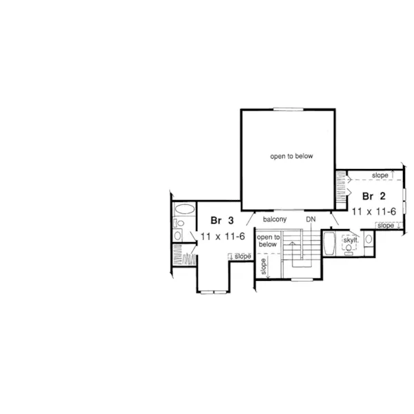 Rustic House Plan Second Floor - High Hill Contemporary Home 038D-0425 - Search House Plans and More