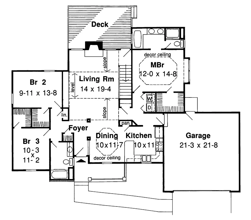 Traditional House Plan First Floor - Calamar Country Ranch Home 038D-0427 - Search House Plans and More