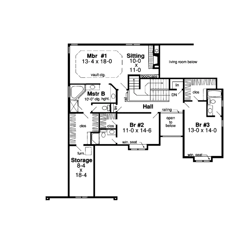 Prairie House Plan Second Floor - Trudy Prairie European Home 038D-0429 - Shop House Plans and More