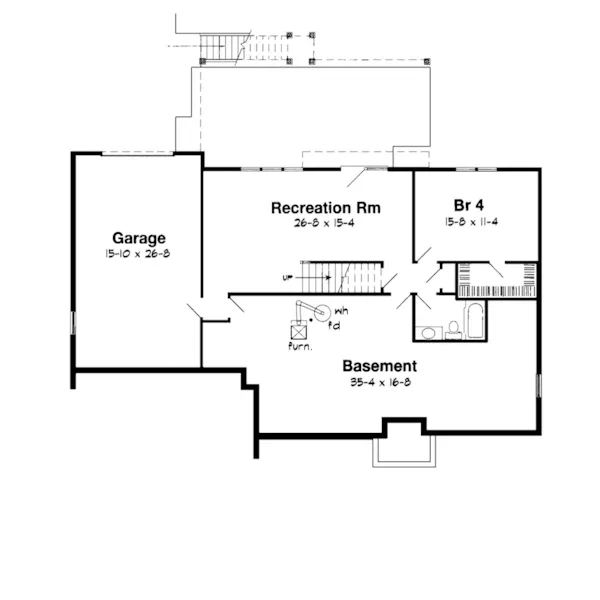 Modern House Plan Lower Level Floor - Elder Traditional Home 038D-0434 - Search House Plans and More