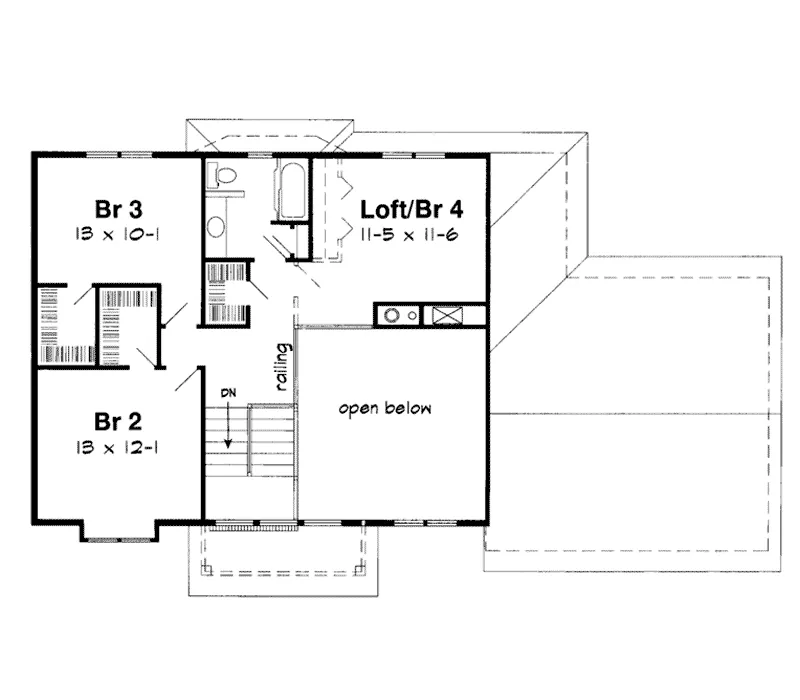 Traditional House Plan Second Floor - Trixie Traditional Home 038D-0435 - Shop House Plans and More