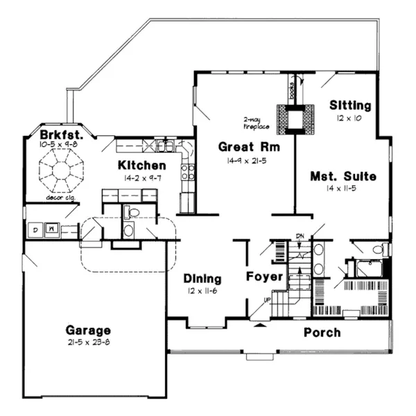 Traditional House Plan First Floor - Preston Downs Country Home 038D-0436 - Shop House Plans and More