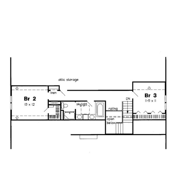 Traditional House Plan Second Floor - Preston Downs Country Home 038D-0436 - Shop House Plans and More