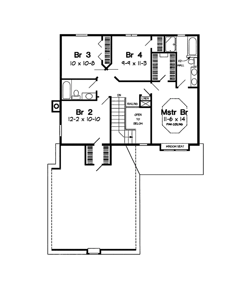 Southern House Plan Second Floor - Eagle Estate Country Home 038D-0440 - Search House Plans and More