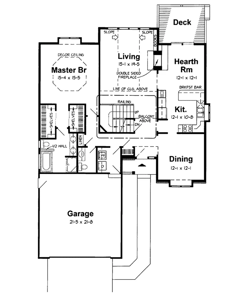 Contemporary House Plan First Floor - Lynncove Traditional Home 038D-0441 - Shop House Plans and More