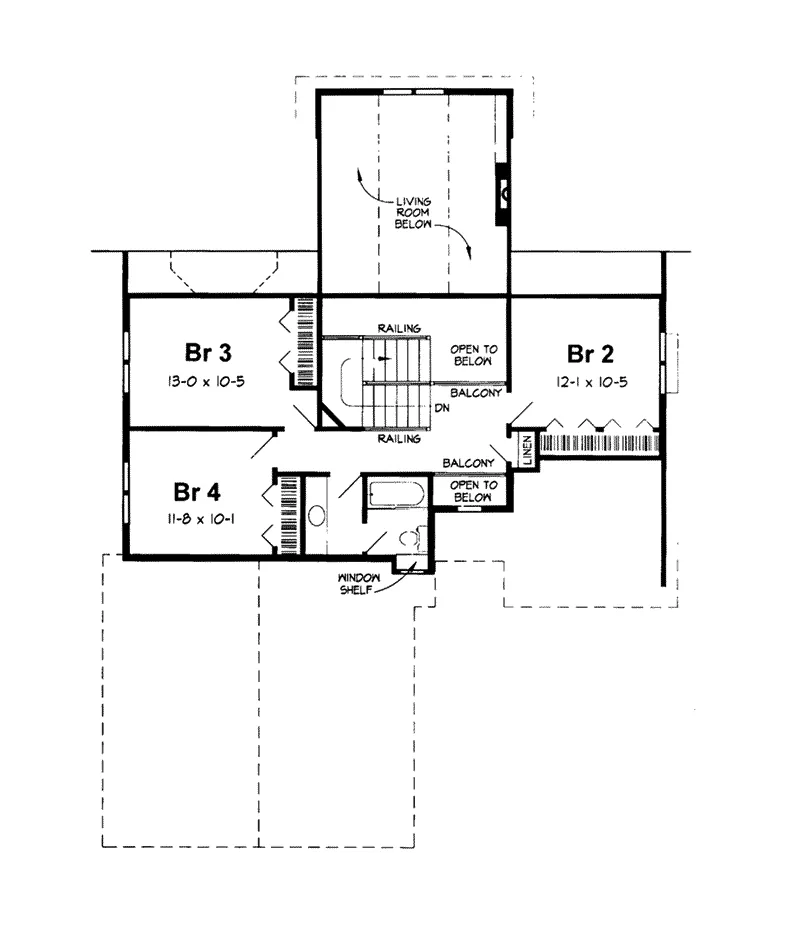 Contemporary House Plan Second Floor - Lynncove Traditional Home 038D-0441 - Shop House Plans and More
