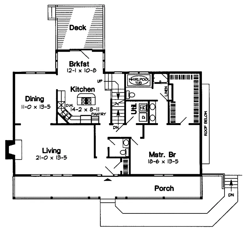 Southern House Plan First Floor - Golfcrest Relaxing Acadian Home 038D-0442 - Search House Plans and More