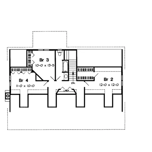 Southern House Plan Second Floor - Golfcrest Relaxing Acadian Home 038D-0442 - Search House Plans and More