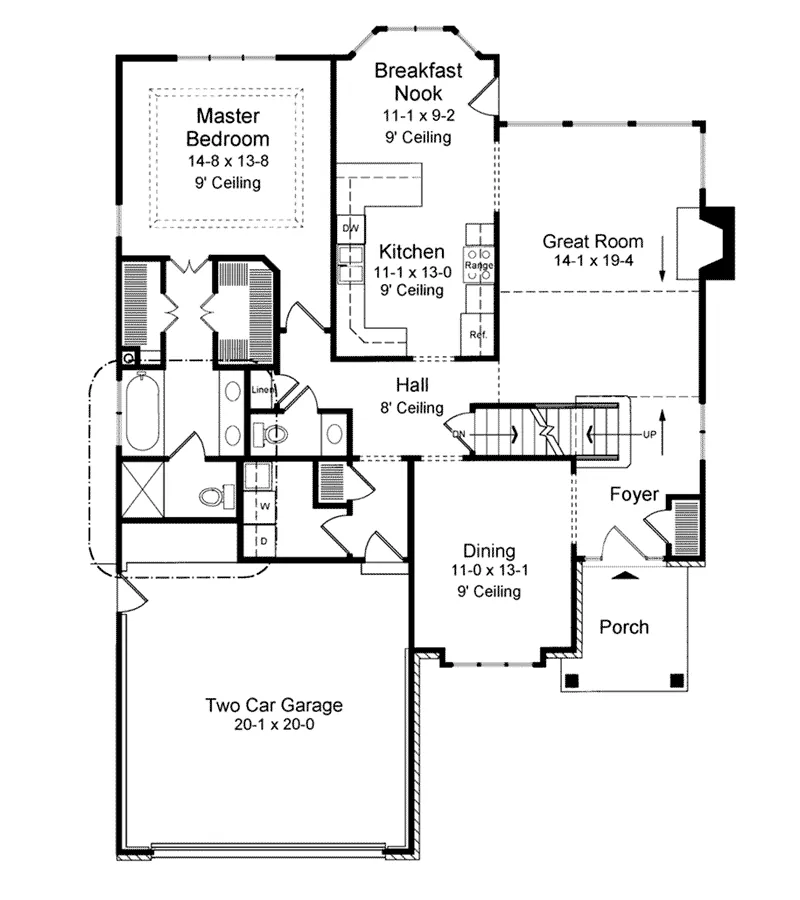 Traditional House Plan First Floor - Baroque Traditional Home 038D-0445 - Search House Plans and More