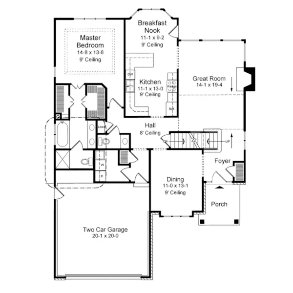 Traditional House Plan First Floor - Baroque Traditional Home 038D-0445 - Search House Plans and More