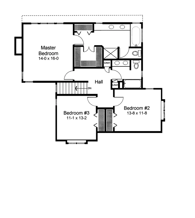 Traditional House Plan Second Floor - Cheltenham Neoclassic Home 038D-0446 - Search House Plans and More