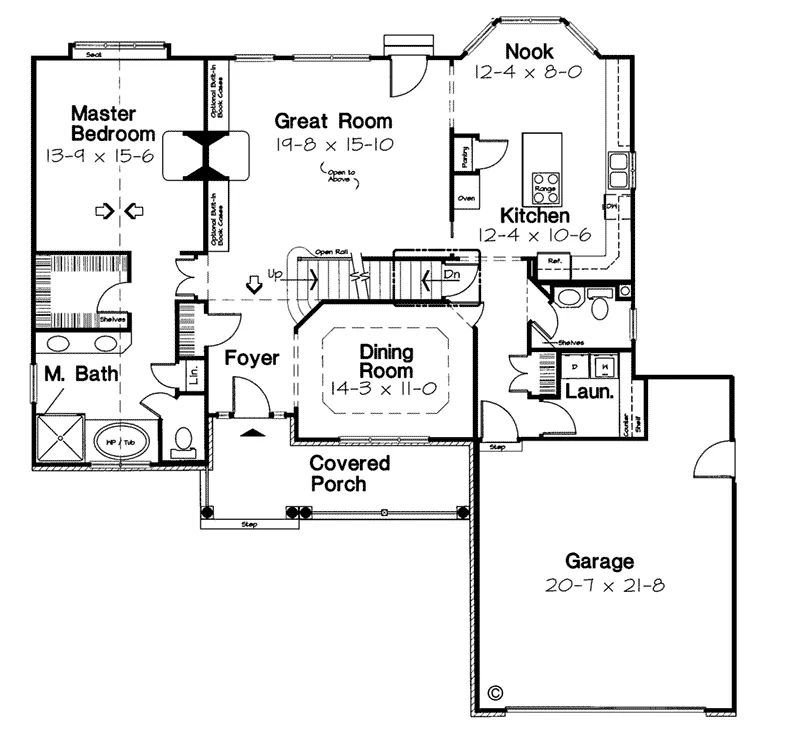 Country House Plan First Floor - Kiefer Creek Traditional Home 038D-0448 - Search House Plans and More