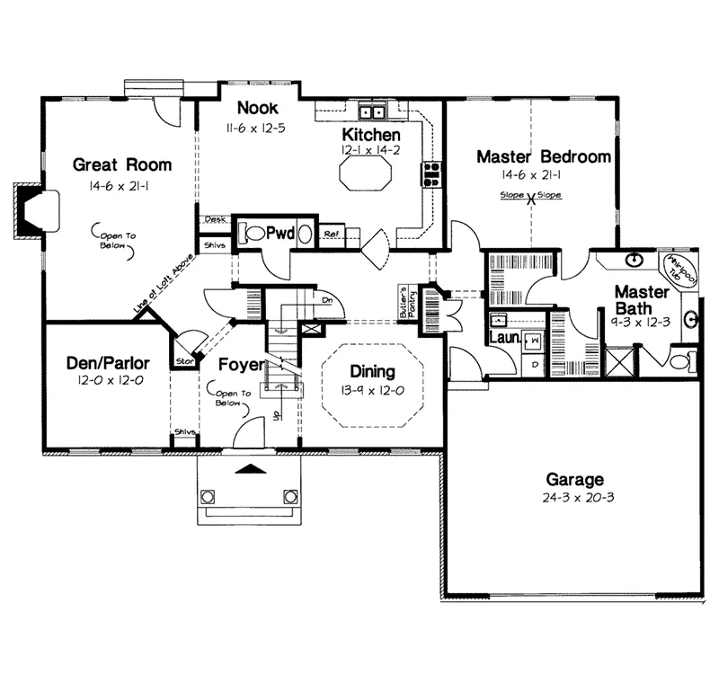Georgian House Plan First Floor - Stivers Colonial Home 038D-0449 - Shop House Plans and More
