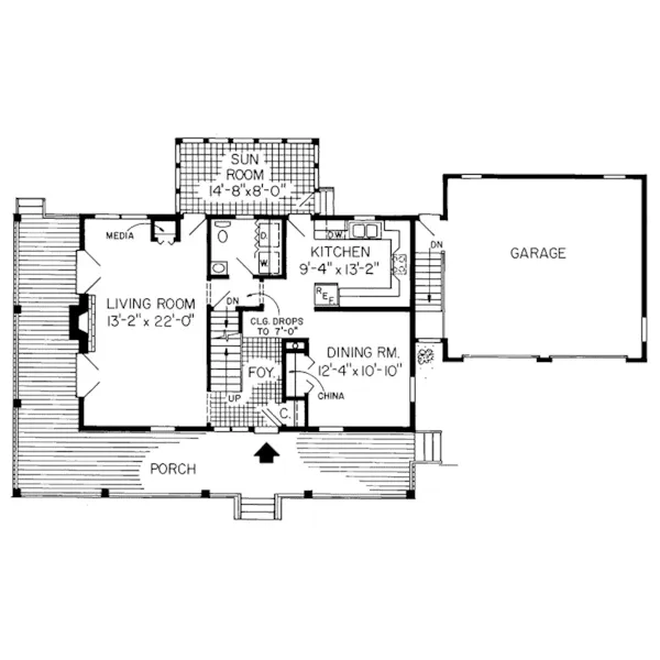 Country House Plan First Floor - Timberlane Contemporary Home 038D-0451 - Shop House Plans and More