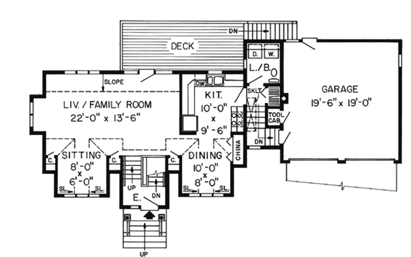 Ranch House Plan First Floor - Teaberry Contemporary Home 038D-0453 - Shop House Plans and More