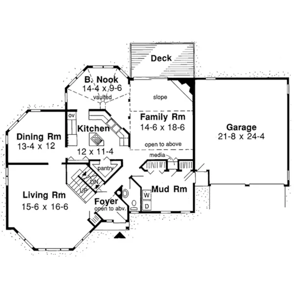 Traditional House Plan First Floor - Terrimill Modern Style Home 038D-0454 - Shop House Plans and More