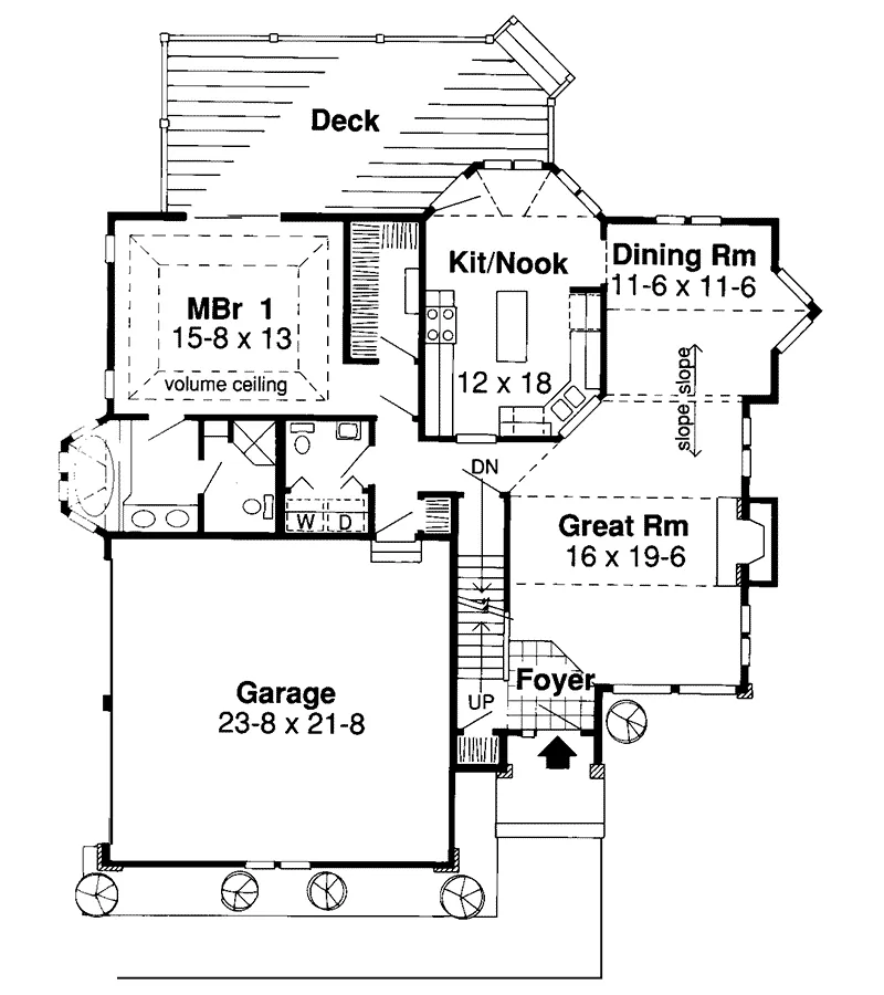Traditional House Plan First Floor - Donegal Modern Home 038D-0455 - Search House Plans and More