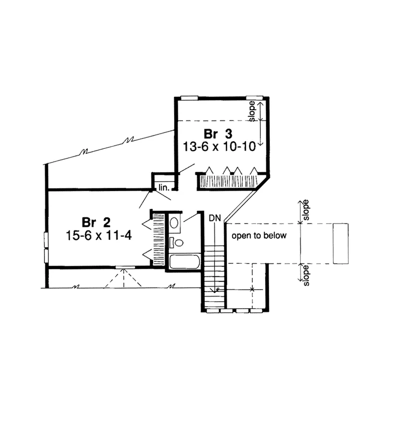 Traditional House Plan Second Floor - Donegal Modern Home 038D-0455 - Search House Plans and More