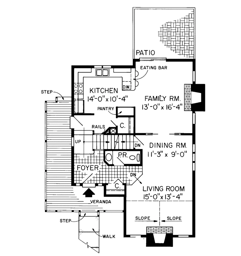 Country House Plan First Floor - Kenworth Farmhouse 038D-0456 - Search House Plans and More