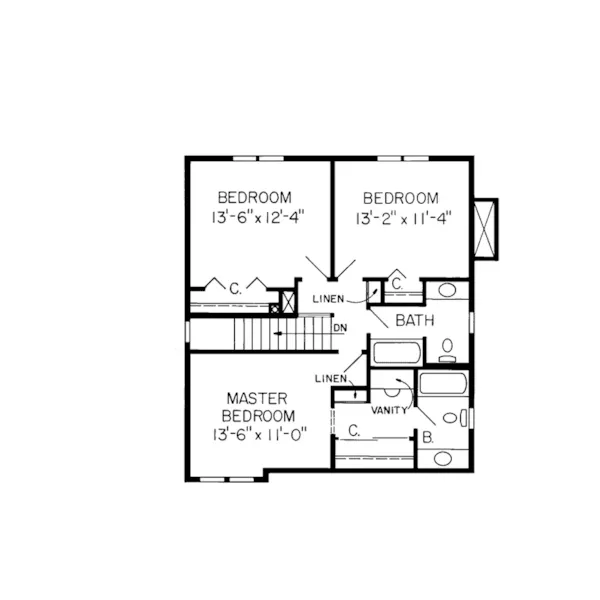 Farmhouse Plan Second Floor - Kenworth Farmhouse 038D-0456 - Search House Plans and More