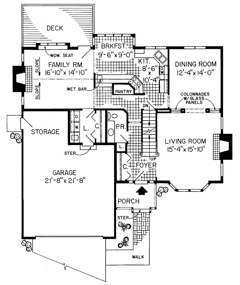 Farmhouse Plan First Floor - Weatherstone Country Home 038D-0457 - Shop House Plans and More
