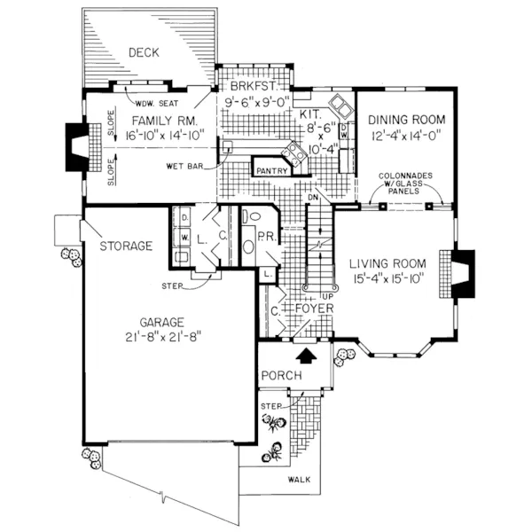 Country House Plan First Floor - Weatherstone Country Home 038D-0457 - Shop House Plans and More