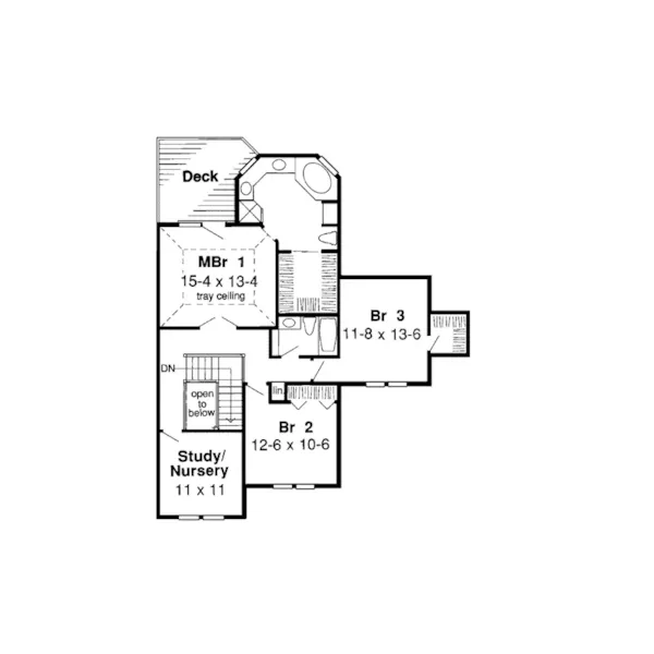 European House Plan Second Floor - Milano European Tudor Design 038D-0458 - Shop House Plans and More