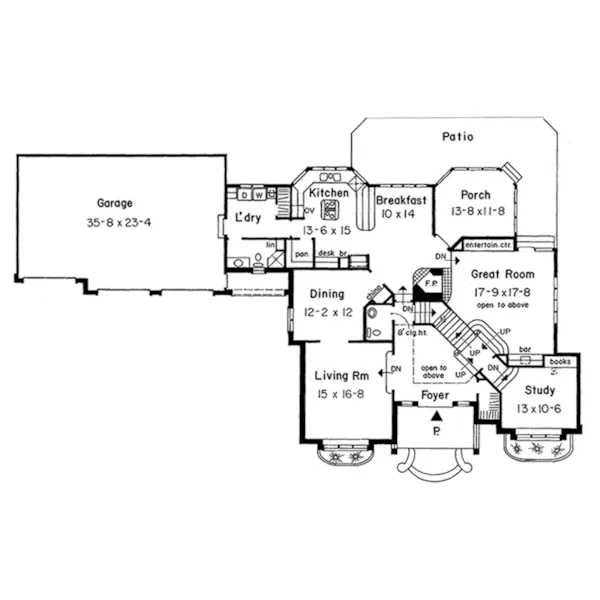 Luxury House Plan First Floor - Oakmoor European Home 038D-0462 - Shop House Plans and More