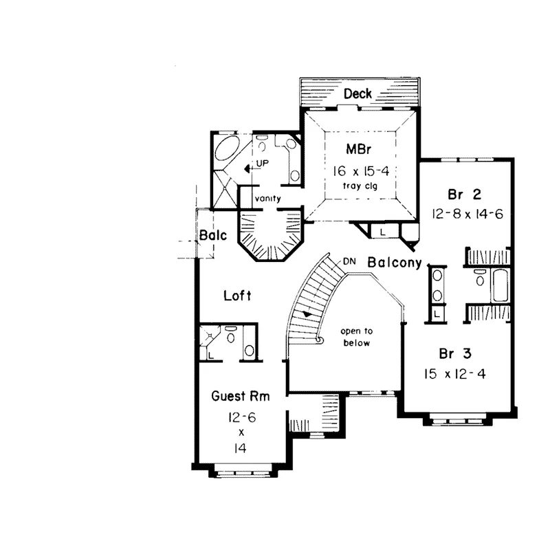 European House Plan Second Floor - Pinkerton European Home 038D-0463 - Shop House Plans and More