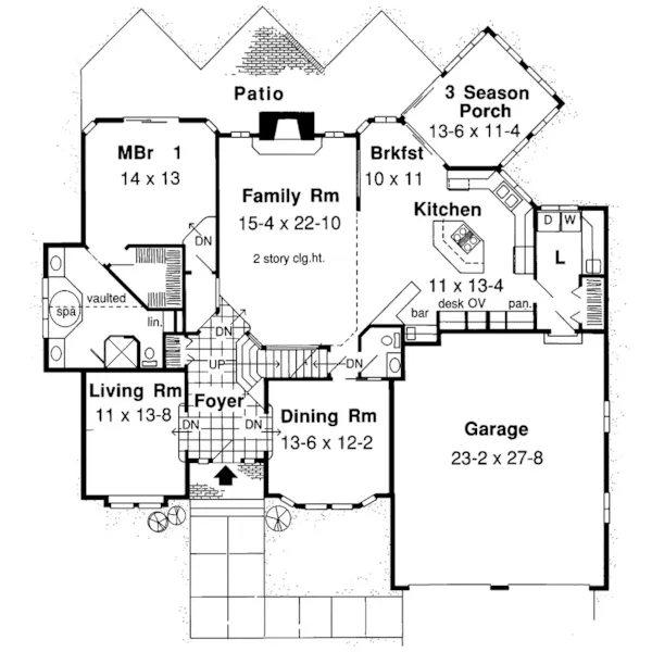 Tudor House Plan First Floor - Delaine Lovely Tudor Home 038D-0466 - Search House Plans and More