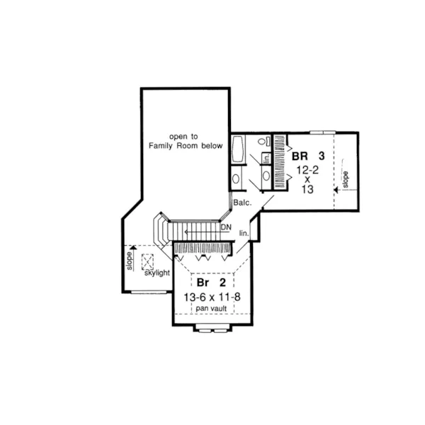 Tudor House Plan Second Floor - Delaine Lovely Tudor Home 038D-0466 - Search House Plans and More