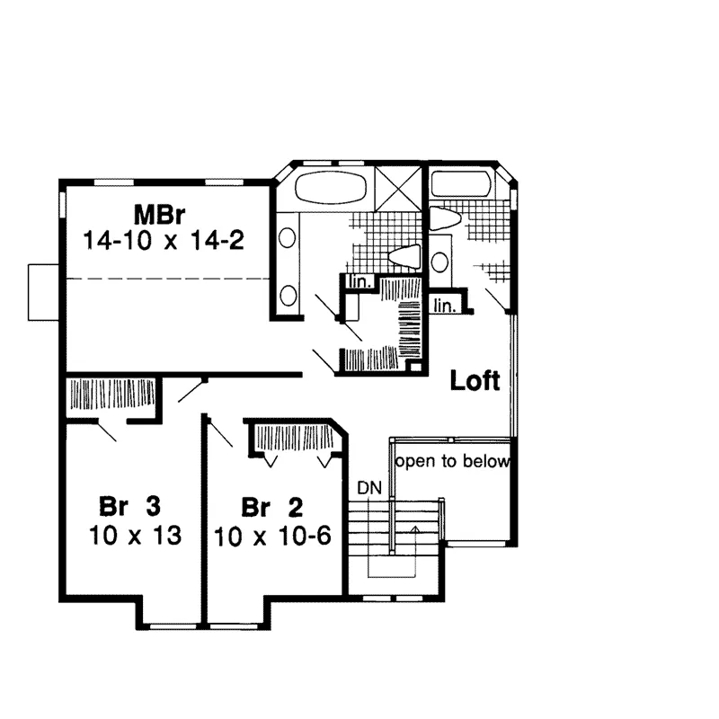 Traditional House Plan Second Floor - Mitchell Terrace Country Home 038D-0467 - Shop House Plans and More