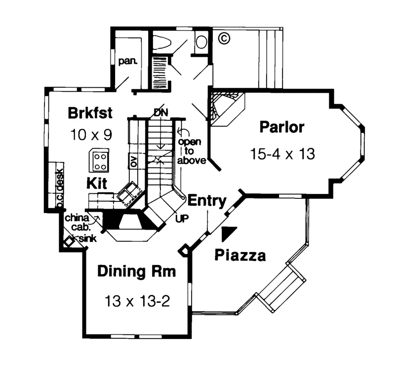 Country House Plan First Floor - Paddock Hill Farmhouse 038D-0468 - Shop House Plans and More