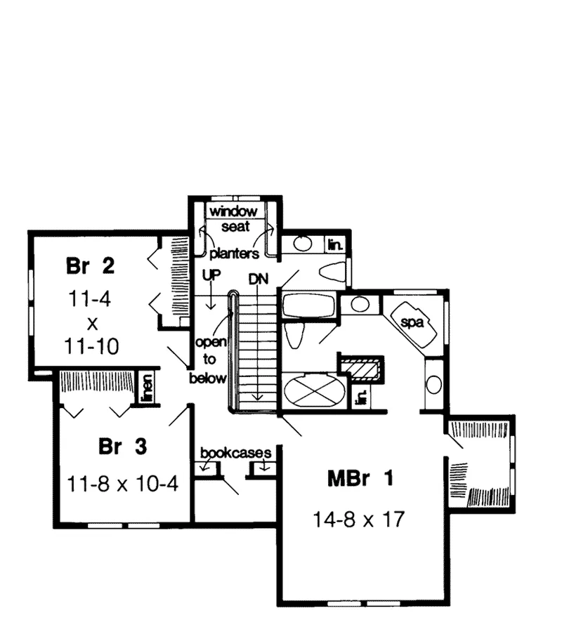 Tudor House Plan Second Floor - Wixom Tudor Home 038D-0469 - Shop House Plans and More