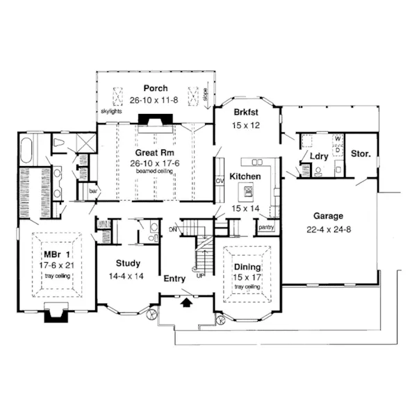 European House Plan First Floor - Cardello European Tudor Home 038D-0470 - Search House Plans and More