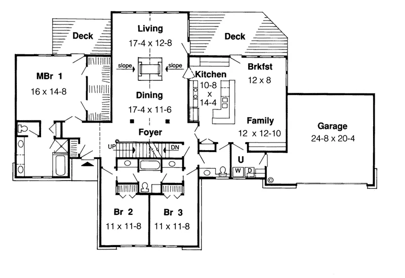 Traditional House Plan First Floor - Missoula Rustic Home 038D-0471 - Shop House Plans and More