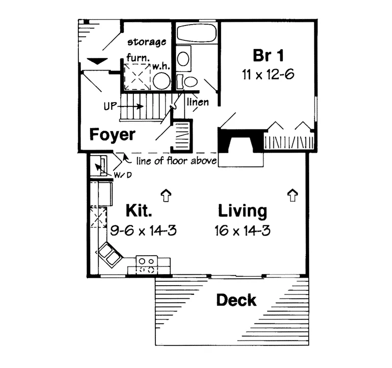Waterfront House Plan First Floor - Esterbrook Modern Cabin Home 038D-0481 - Search House Plans and More